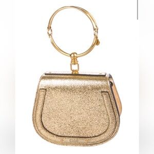 Chloé Nile Metallic Leather Saddle Bag